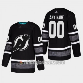 Män Ishockey New Jersey Devils tröja med eget tryck Svart 2019 All-Star Adidas Authentic